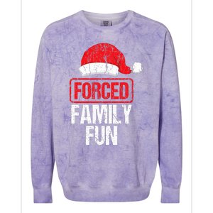 Forced Family Fun Winter Holidays Funny Christmas Gift Colorblast Crewneck Sweatshirt