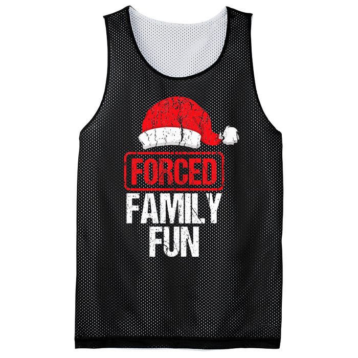 Forced Family Fun Winter Holidays Funny Christmas Gift Mesh Reversible Basketball Jersey Tank