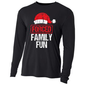 Forced Family Fun Winter Holidays Funny Christmas Gift Cooling Performance Long Sleeve Crew