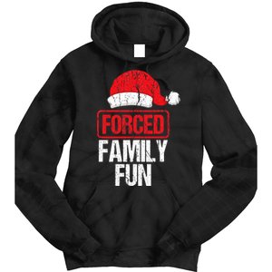 Forced Family Fun Winter Holidays Funny Christmas Gift Tie Dye Hoodie