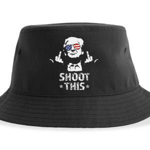 Fight Fight Fight Trump 2024 American Flag Shoot This Sustainable Bucket Hat