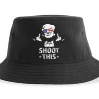 Fight Fight Fight Trump 2024 American Flag Shoot This Sustainable Bucket Hat