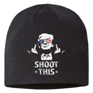 Fight Fight Fight Trump 2024 American Flag Shoot This Sustainable Beanie