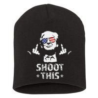 Fight Fight Fight Trump 2024 American Flag Shoot This Short Acrylic Beanie