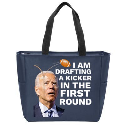 Funny Fantasy Football Confused Drafting Kicker Draft Party Gift Zip Tote Bag