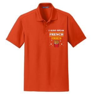 Funny Fried Food Lover I Also Speak French Fries Outfit Gift Dry Zone Grid Polo