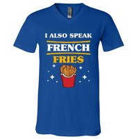 Funny Fried Food Lover I Also Speak French Fries Outfit Gift V-Neck T-Shirt