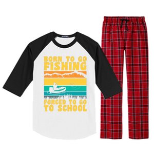 Funny Fisherman Fishing Rod Fishing Lovers Raglan Sleeve Pajama Set