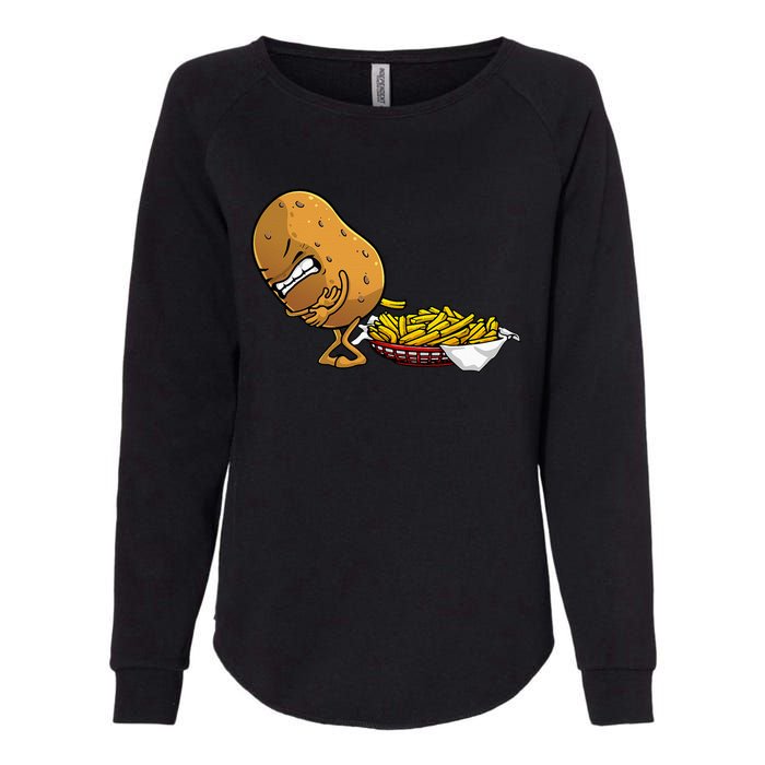 Funny French Fries Designs For  Potato Food Eaters Womens California Wash Sweatshirt