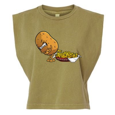 Funny French Fries Designs For  Potato Food Eaters Garment-Dyed Women's Muscle Tee