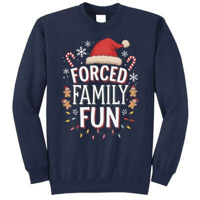 Forced Family Fun Funny Sarcastic Christmas Light Sweatshirt