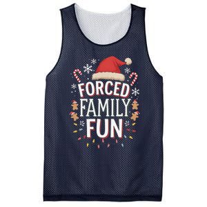 Forced Family Fun Funny Sarcastic Christmas Light Mesh Reversible Basketball Jersey Tank