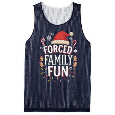 Forced Family Fun Funny Sarcastic Christmas Light Mesh Reversible Basketball Jersey Tank