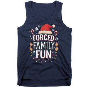 Forced Family Fun Funny Sarcastic Christmas Light Tank Top