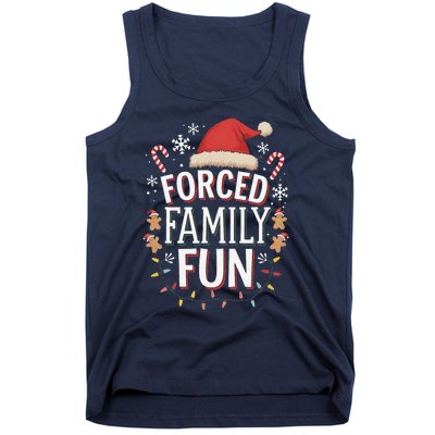 Forced Family Fun Funny Sarcastic Christmas Light Tank Top