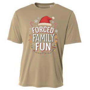 Forced Family Fun Funny Sarcastic Christmas Light Cooling Performance Crew T-Shirt