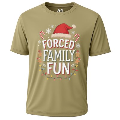 Forced Family Fun Funny Sarcastic Christmas Light Performance Shirt