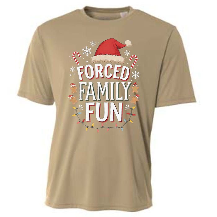 Forced Family Fun Funny Sarcastic Christmas Light Cooling Performance Crew T-Shirt