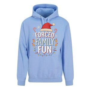 Forced Family Fun Funny Sarcastic Christmas Light Unisex Surf Hoodie