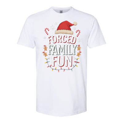 Forced Family Fun Funny Sarcastic Christmas Light Softstyle CVC T-Shirt