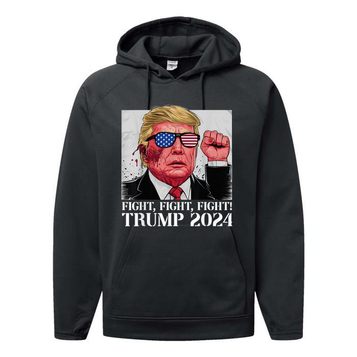 Fight Fight Fight! Trump 2024 Pennsylvania Rally Shooting Patriot Performance Fleece Hoodie