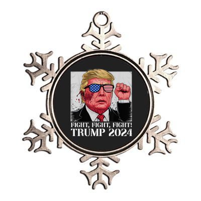 Fight Fight Fight! Trump 2024 Pennsylvania Rally Shooting Patriot Metallic Star Ornament