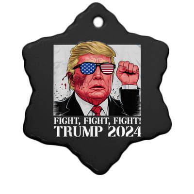 Fight Fight Fight! Trump 2024 Pennsylvania Rally Shooting Patriot Ceramic Star Ornament