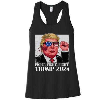 Fight Fight Fight! Trump 2024 Pennsylvania Rally Shooting Patriot Women's Racerback Tank