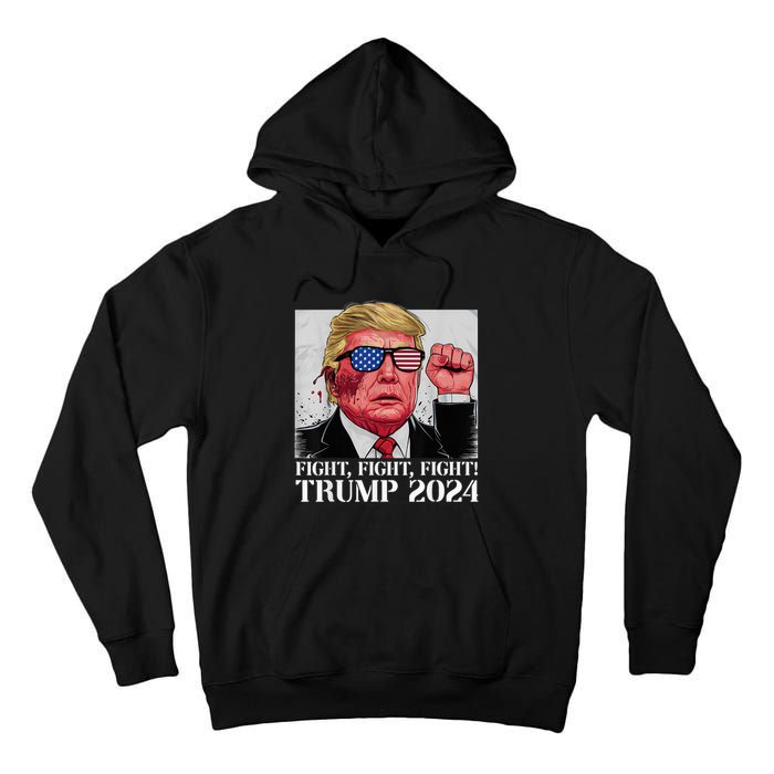 Fight Fight Fight! Trump 2024 Pennsylvania Rally Shooting Patriot Tall Hoodie