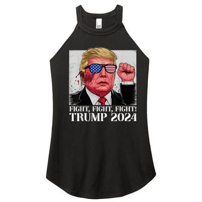 Fight Fight Fight! Trump 2024 Pennsylvania Rally Shooting Patriot Women’s Perfect Tri Rocker Tank