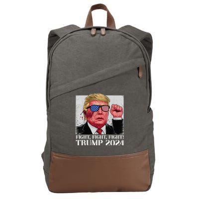 Fight Fight Fight! Trump 2024 Pennsylvania Rally Shooting Patriot Cotton Canvas Backpack