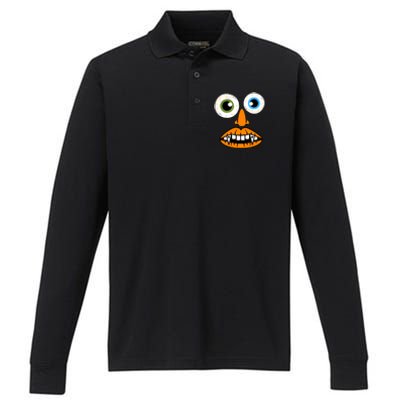 Funny Face For Halloween Costume Performance Long Sleeve Polo