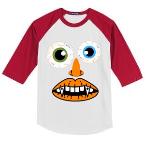 Funny Face For Halloween Costume Kids Colorblock Raglan Jersey