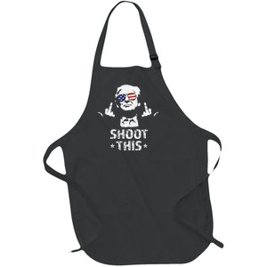 Fight Fight Fight Trump 2024 American Flag Shoot This Full-Length Apron With Pockets