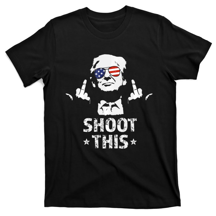 Fight Fight Fight Trump 2024 American Flag Shoot This T-Shirt