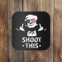 Fight Fight Fight Trump 2024 American Flag Shoot This Coaster