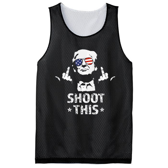 Fight Fight Fight Trump 2024 American Flag Shoot This Mesh Reversible Basketball Jersey Tank