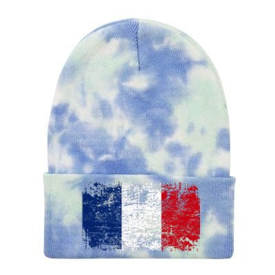 France Flag Tie Dye 12in Knit Beanie