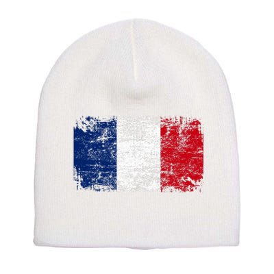 France Flag Short Acrylic Beanie