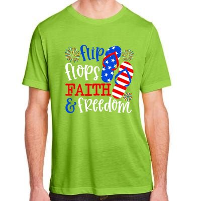 Flip Flops Faith And Freedom Adult ChromaSoft Performance T-Shirt