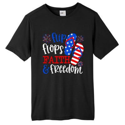 Flip Flops Faith And Freedom Tall Fusion ChromaSoft Performance T-Shirt