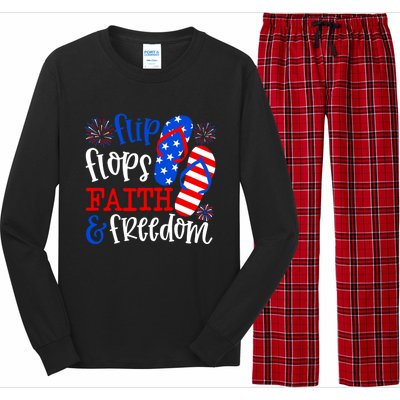 Flip Flops Faith And Freedom Long Sleeve Pajama Set