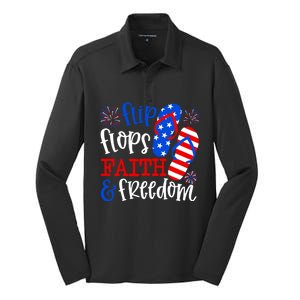 Flip Flops Faith And Freedom Silk Touch Performance Long Sleeve Polo