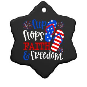 Flip Flops Faith And Freedom Ceramic Star Ornament