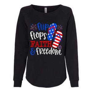 Flip Flops Faith And Freedom Womens California Wash Sweatshirt