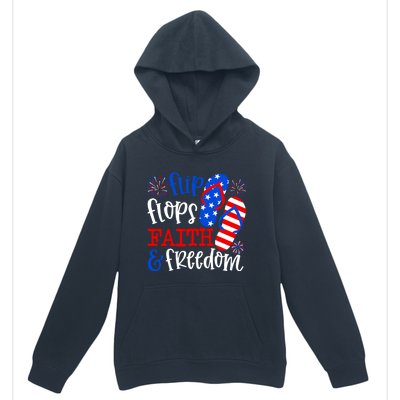 Flip Flops Faith And Freedom Urban Pullover Hoodie