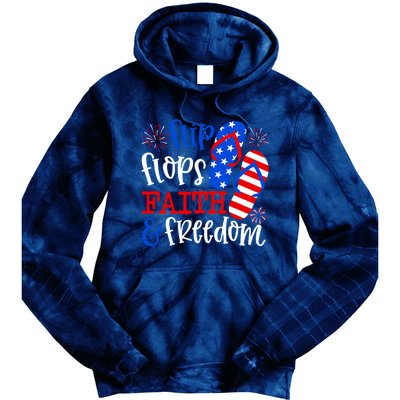 Flip Flops Faith And Freedom Tie Dye Hoodie