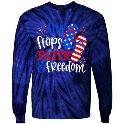 Flip Flops Faith And Freedom Tie-Dye Long Sleeve Shirt