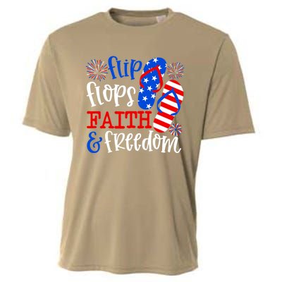 Flip Flops Faith And Freedom Cooling Performance Crew T-Shirt