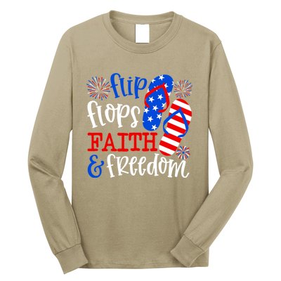 Flip Flops Faith And Freedom Long Sleeve Shirt